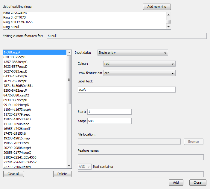 Ring setup for Multi-FASTA